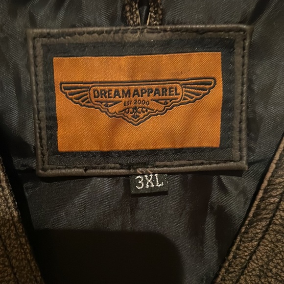 Brown leather biker vest with gun pocket. Size 3XL. Size runs small - Picture 2 of 7